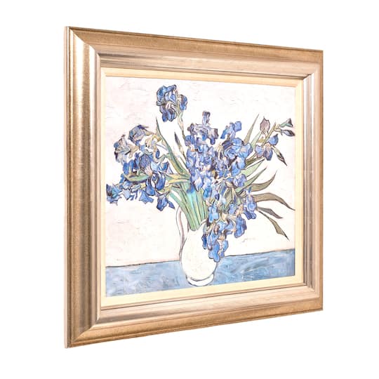 American Art Decor Ornate Framed Blue Irises Canvas Print by Vincent van Gogh - 31.5" x 27.5"
